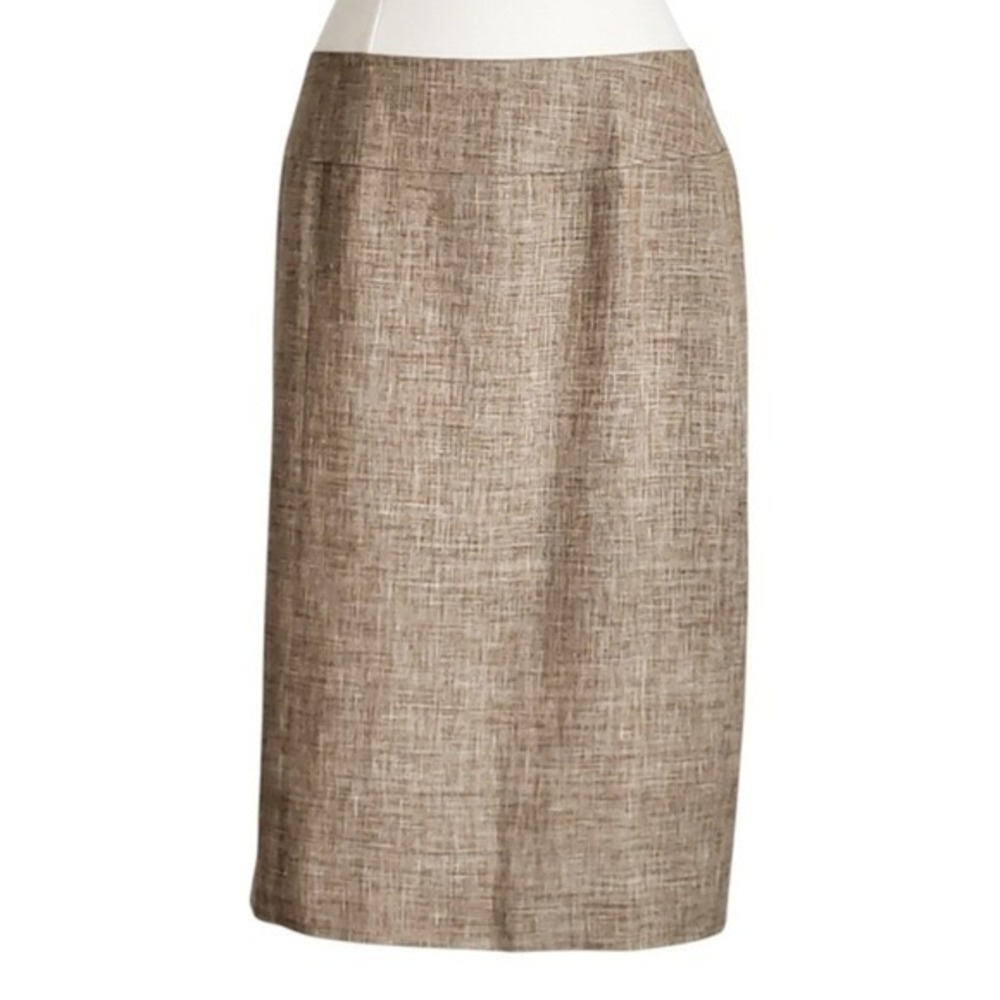 Lafayette 148 Light Brown Linen Blend‎ Pencil Skirt- Size 8